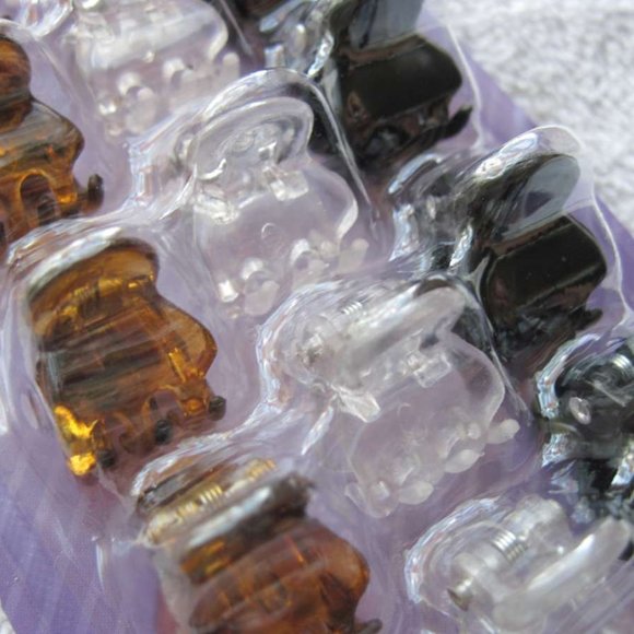 15 Goody Small Claw Clips Mini 1/2" Hair Jaw Plastic Black Clear Tortoise Brown - Picture 5 of 8